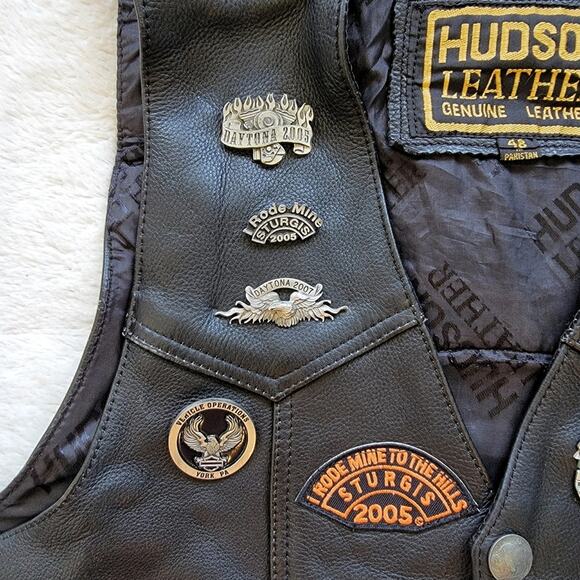 Hudson Leather Mens Vintage 2005 Sturgis Harley Davidson - Picture 2 of 10